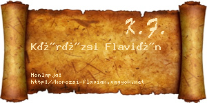 Körözsi Flavián névjegykártya